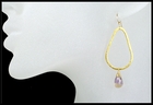 Ametrine Tear Drop Hoop Earrings in Gold Vermeil