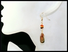 River Stone and Amber Earrings