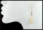 Beach Stone Earrings with Amethyst and Topaz