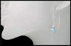 Blue Topaz Open Thread Hoop Earrings