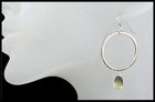 Smokey Lemon Quartz Oxidized Sterling Silver Circle Earrings