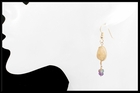 Riverstone Amethyst and Tourmaline Drop Earrings