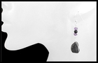 River Stone Amethyst and Onyx Earrings River Stone Amethyst and Onyx Earrings