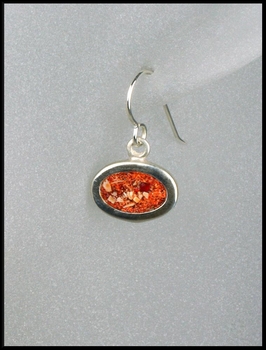 Terrazzo Oval Drop Earrings in Rust