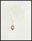 Garnet Open Hoop Earrings in 18K Gold Vermeil