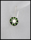 Anodized Aluminum Sunburst Earrings in Green