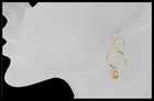 Citrine Circle Drop Earrings