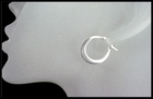 Matte Flat Hoop Earrings in Sterling Silver