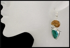 Ammonite and Chrysocolla Leverback Earrings Ammonite and Chrysocolla Leverback Earrings
