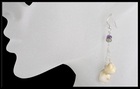 River Stone Amethyst and Tourmaline Dangle Earrings