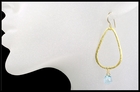 Blue Topaz Tear Drop Hoop Earrings in Gold Vermeil Blue Topaz Tear Drop Hoop Earrings in Gold Vermeil