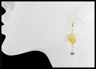 Beach Stone Peridot and Amethyst Drop Earrings Beach Stone Peridot and Amethyst Drop Earrings