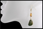 River Stone and Amber Drop Earrings