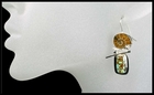Ammonite and Number 8 Turquoise Hanging Earrings Ammonite and Number 8 Turquoise Hanging Earrings