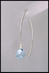 Blue Topaz Open Thread Hoop Earrings