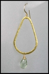 Prasiolite Tear Drop Hoop Earrings in Gold Vermeil Prasiolite Tear Drop Hoop Earrings in Gold Vermeil