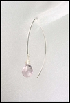 Pink Amethyst Open Thread Hoop Earrings