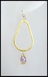 Ametrine Tear Drop Hoop Earrings in Gold Vermeil