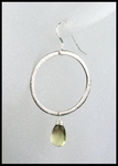 Smokey Lemon Quartz Oxidized Sterling Silver Circle Earrings