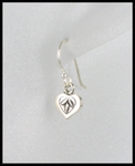 Petite Leafy Heart Drop Earrings