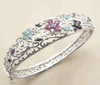 Brilliant 925 Sterling Silver Multi Gemstone Bangle Brilliant 925 Sterling Silver Multi Gemstone Bangle