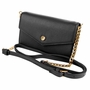 Stella & Max Black Leather Crossbody Smartphone Wallet