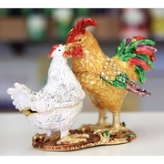 Buy discount Happy Rooster & Hen Gilt Jewelry Gift Box with Fine Crystals at Giftespot.com!