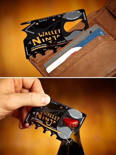 Image 1 for Wallet Ninja Multi Tool, Credit Card Size Steel Pocket Tool