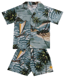 Beach Scene Boys Hawaiian Shirts Set Beach Scene Boys Hawaiian Shirts Set