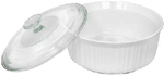 Corning - 2.5 QT French White Round Casserole With Cover Corning - 2.5 QT French White Round Casserole With Cover