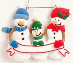 Clay Snowman Family Of 3 Ornament Clay Snowman Family Of 3 Ornament