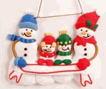 Clay Snowman Family Of 4 Ornament Clay Snowman Family Of 4 Ornament