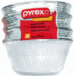 Pyrex - 4 PC 6 OZ Glass Custard / Dessert Cup Pyrex - 4 PC 6 OZ Glass Custard / Dessert Cup