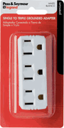 Pass & Seymour - White Single to Triple Grounded Adapter Pass & Seymour - White Single to Triple Grounded Adapter
