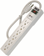 Master Electrician - White 6 Outlet Surge Protector Master Electrician - White 6 Outlet Surge Protector
