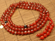 8MM Carnelian Lotus Tibetan Malas - Sold Out