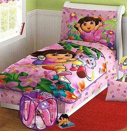 Dora The Explorer Toddler Bedding 4 Piece Set
