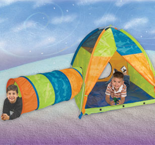 Now & Then Boys 10' Parachute, Tent & Tunnel Set
