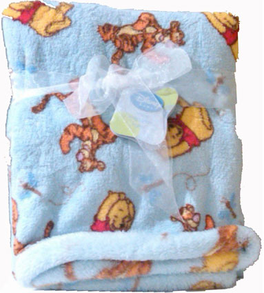 Winnie the Pooh Printed Boa Baby Blanket for Boy or Girl