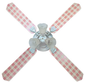 Out of Stock Pink Gingham Childrens Ceiling Fan with Lights