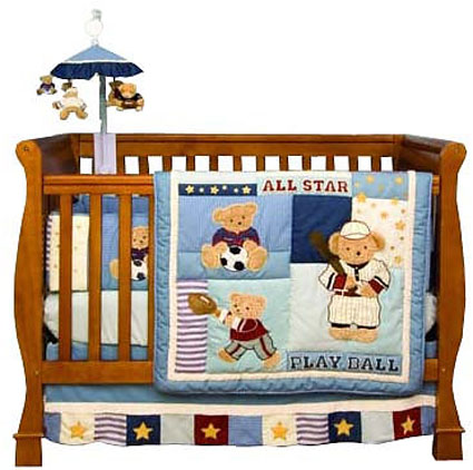 Play Ball 6 Piece Crib Bedding Set by Kidsline Free Shipping