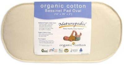 Organic Cotton Bassinet Oval Mattress by Naturepedic Free Shipping