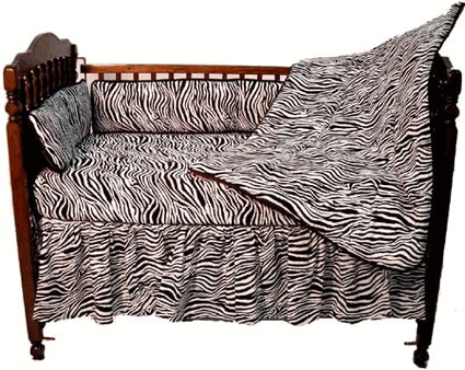 Zebra 4 Piece Crib Bedding Set Free Shipping - Click to enlarge