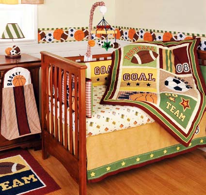 Varsity 6 Piece Baby Crib Bedding Set by Kidsline Free Shipping