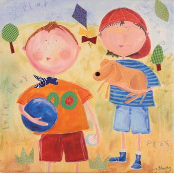 Let's Play Children's Giclee Canvas Reproduction Art