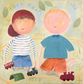 Choo Choo Kids Giclee Canvas Reproduction Art