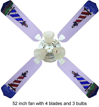 Out of Stock Lighthouse Nautical Childrens Ceiling Fan with Lights