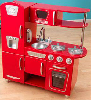 Red Vintage Kids Toy Kitchen