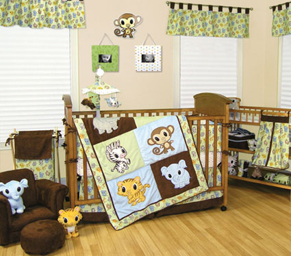 Chibi Zoo 4 Pc Crib Bedding Set Free Shipping