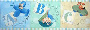 Baby Boy ABC Nursery Giclee Canvas Reproduction Art
